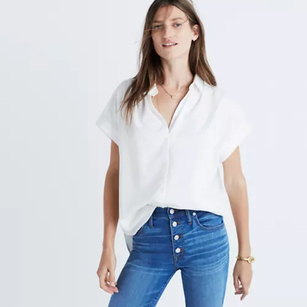 Madewell Central Shirt in Pure White NWT